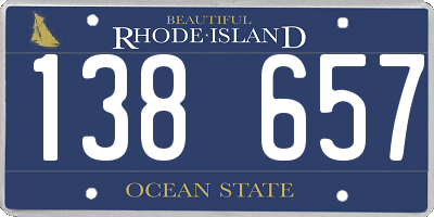 RI license plate 138657