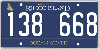 RI license plate 138668