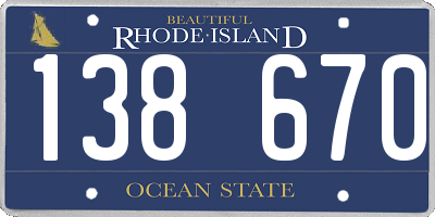 RI license plate 138670