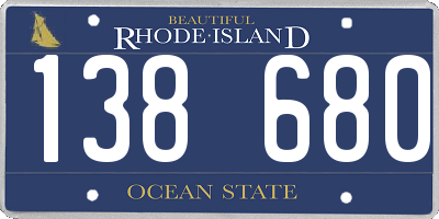 RI license plate 138680