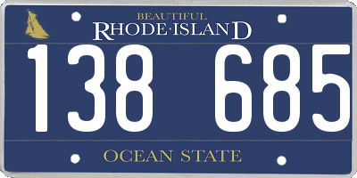 RI license plate 138685