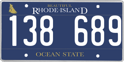 RI license plate 138689