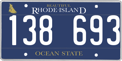 RI license plate 138693