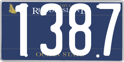 RI license plate 1387