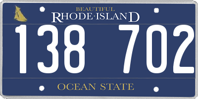 RI license plate 138702