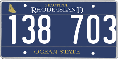 RI license plate 138703