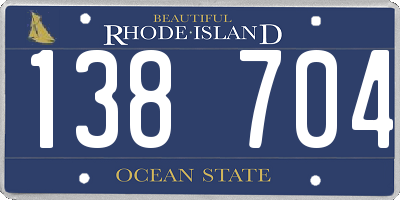 RI license plate 138704