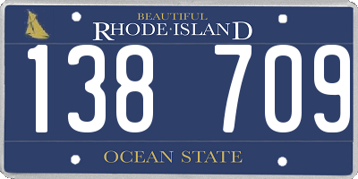 RI license plate 138709