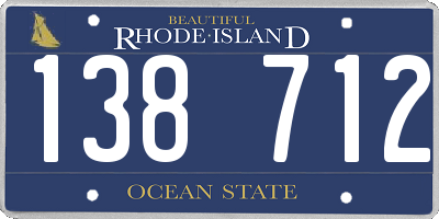 RI license plate 138712