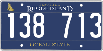 RI license plate 138713