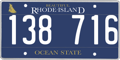 RI license plate 138716