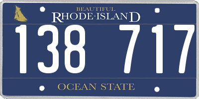 RI license plate 138717