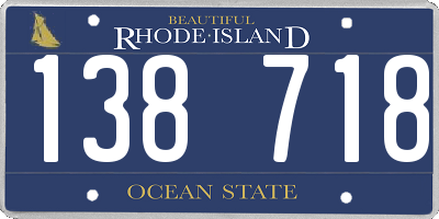 RI license plate 138718