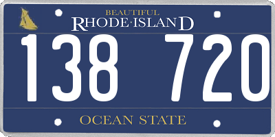 RI license plate 138720