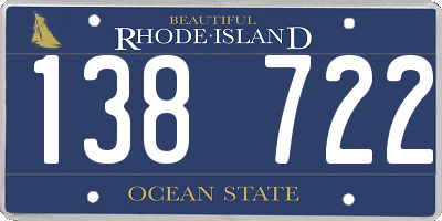 RI license plate 138722