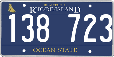 RI license plate 138723