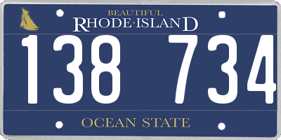 RI license plate 138734