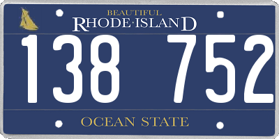 RI license plate 138752