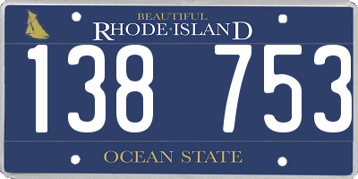RI license plate 138753