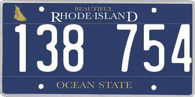 RI license plate 138754