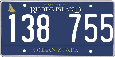 RI license plate 138755