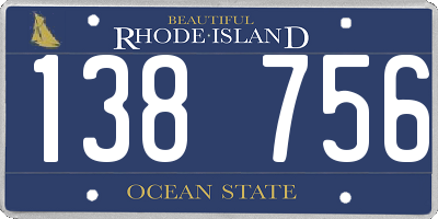 RI license plate 138756