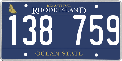 RI license plate 138759