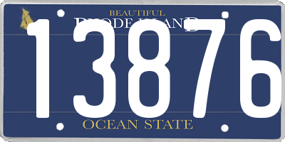 RI license plate 13876