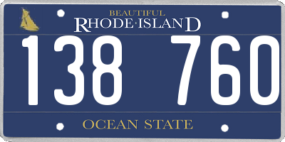 RI license plate 138760
