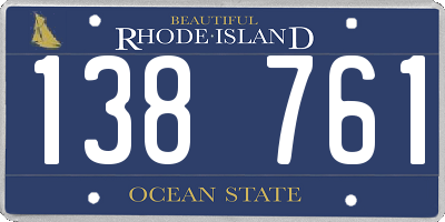 RI license plate 138761
