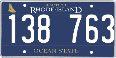 RI license plate 138763