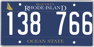 RI license plate 138766