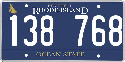 RI license plate 138768