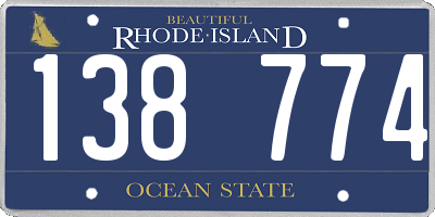 RI license plate 138774