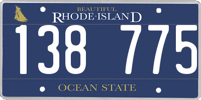 RI license plate 138775