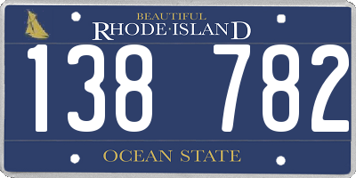 RI license plate 138782