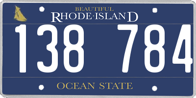 RI license plate 138784