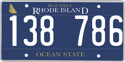 RI license plate 138786