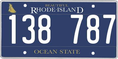 RI license plate 138787