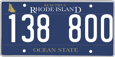 RI license plate 138800