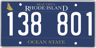 RI license plate 138801