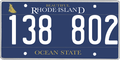 RI license plate 138802
