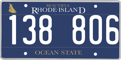 RI license plate 138806