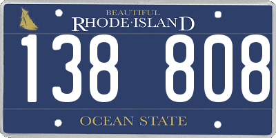 RI license plate 138808