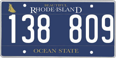 RI license plate 138809