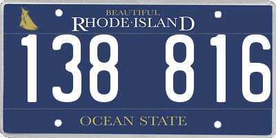 RI license plate 138816