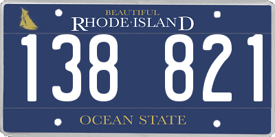 RI license plate 138821