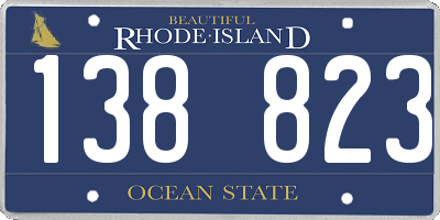 RI license plate 138823