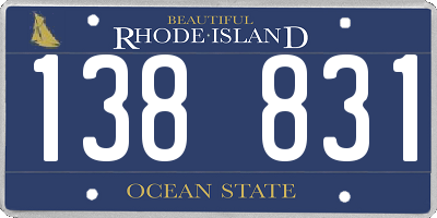 RI license plate 138831