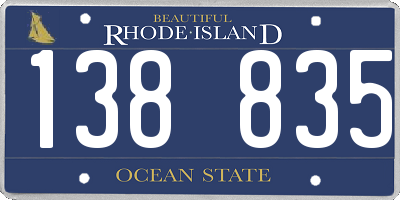 RI license plate 138835